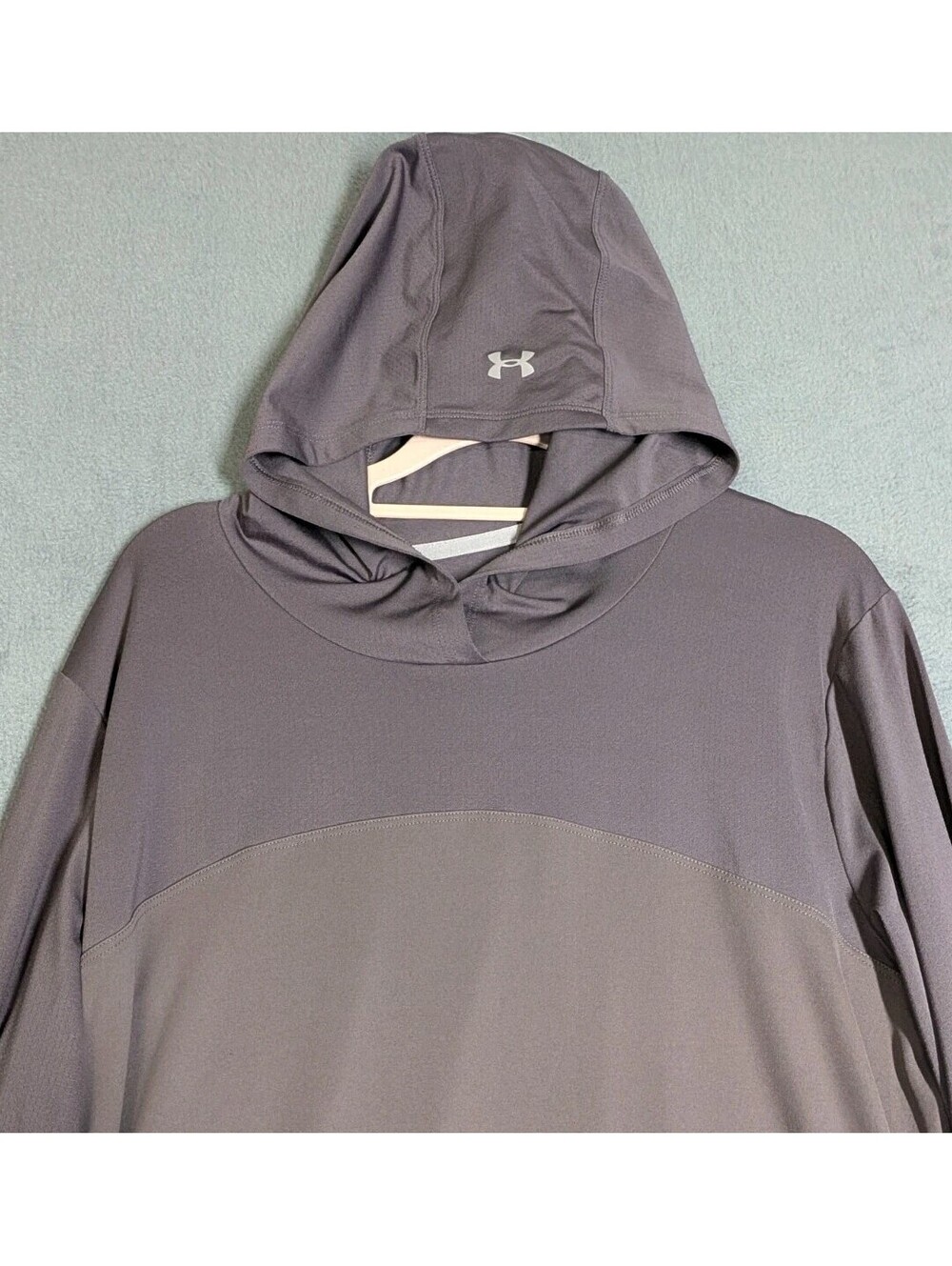 Under Armour Womens XL Gray HeatGear Loose Fit Hooded Long Sleeve Athletic Top